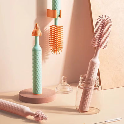 3Pcs Cleaning Brush Electric Bottle Brush Waterproof 360 Degree Rotating Long Handled Silicone Straw Pacifier Cleaning Brush Bay